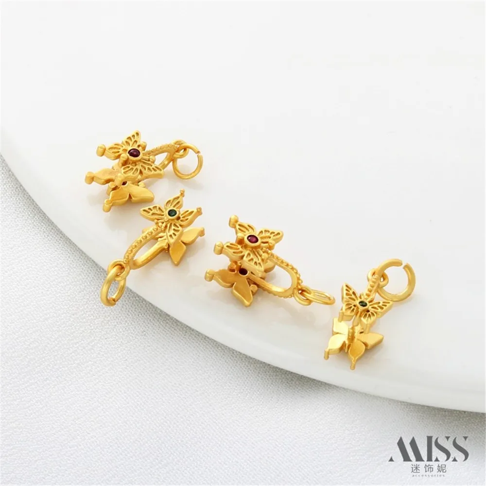 18K Gold Matte Gold Butterfly Safety Buckle Clip Buckle Melon Seed Buckle Pendant DIY Bracelet Necklace Jewelry Accessories