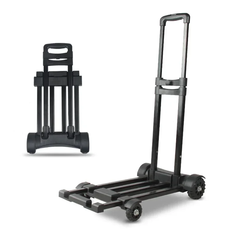 Light Moving Steel Hand Trolley Folding Cart For 4 Wheels Hand Truck