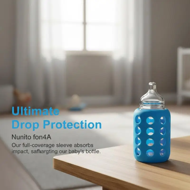Silicone Sleeve For Glass Baby Bottle Protective Silicone Bottle Cover For Milk Bottle 5.5-6cm Dia Water Bottle Silicone Sleeve
