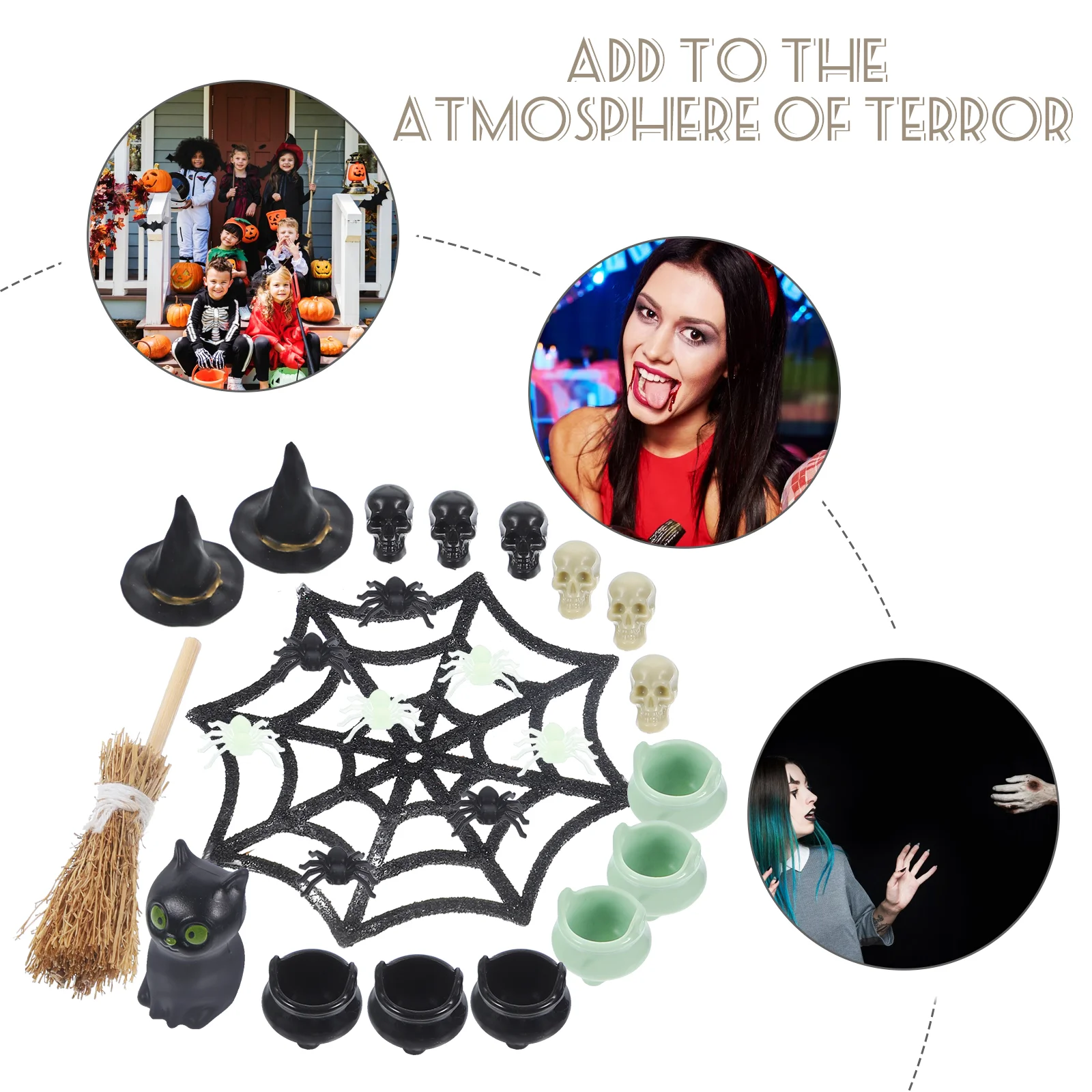 Chapeau l'inventaire en plastique pour Halloween, accessoires de décoration pour la maison, objets miniatures, artisanat