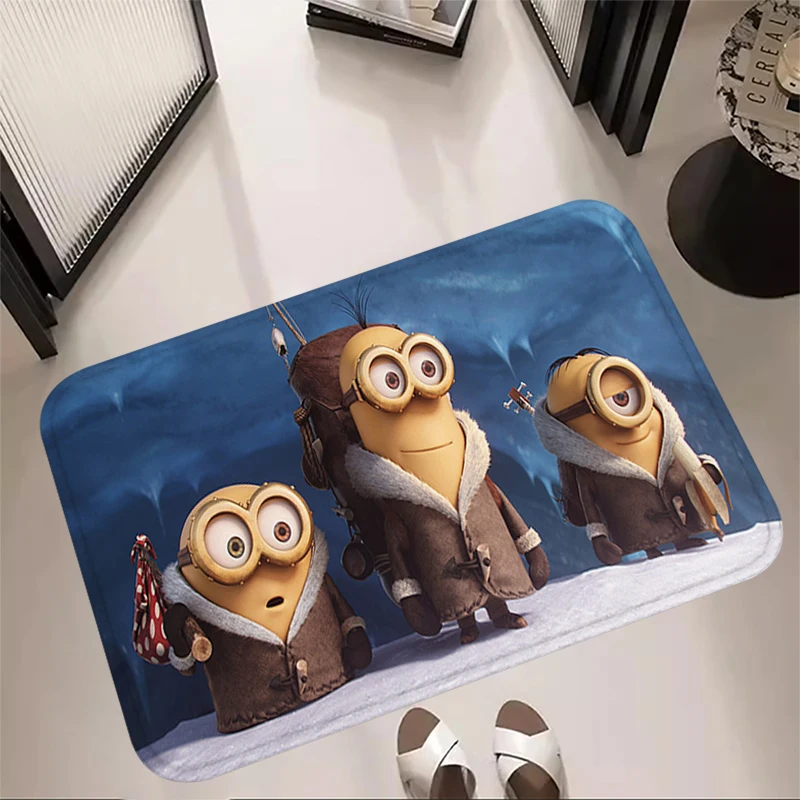 Happy Kitchen Carpet Minions Living Room Rugs Foot Carpets Bath Rug Floor Mats Non-slip Hallway Mat Home Decor Entrance Doormat