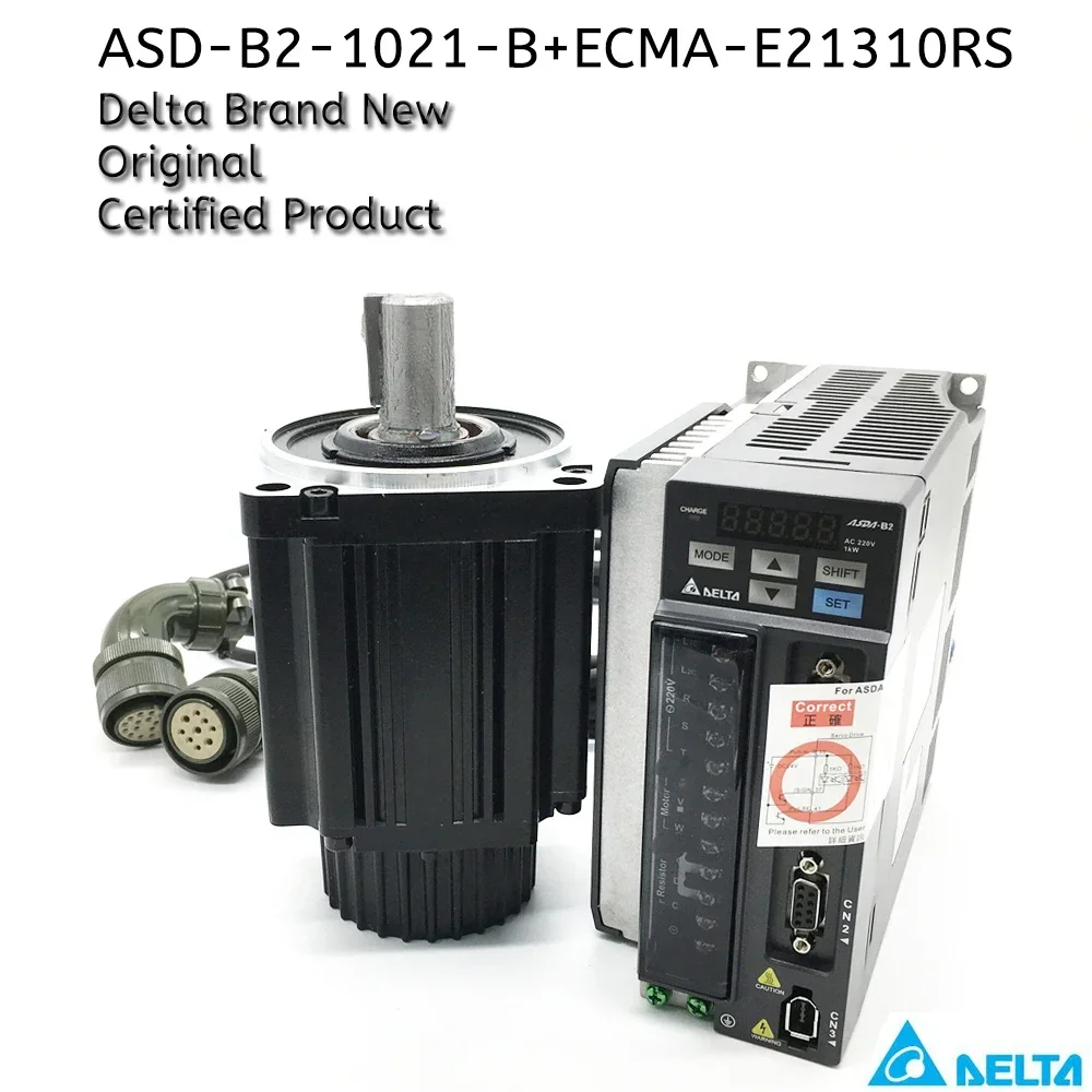 1KW B2 Delta AC Servo Motor Driver Kit ASD-B2-1021-B+ECMA-E21310RS ECMA-E21310SS with Brake High Inertia 1000W