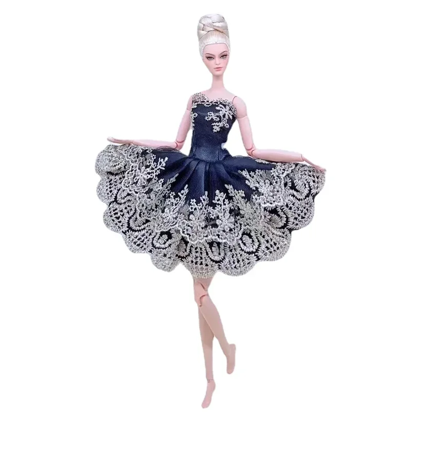 

Classic Black Ballet Dress 1/6 Doll Clothes For Barbie Outfits For Barbie Dolls Accessories Evening Party Gown Girl Toys 11.5"