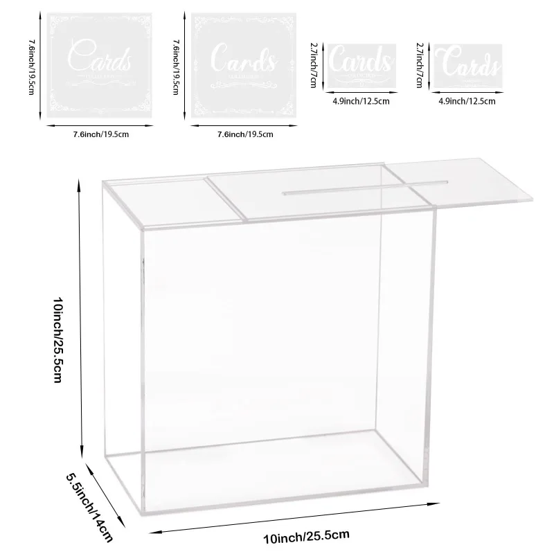 

Acrylic transparent matte assembly wedding card box