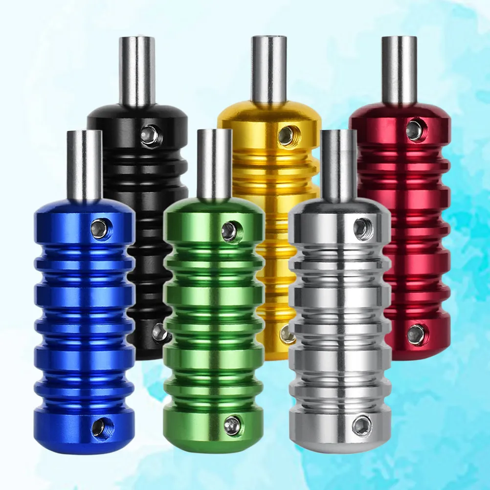 6Pcs Aluminum Alloy Tattoo Grip Lightweight Anti-Slip for Shader Liner Eyebrow Machine Tubes Grip