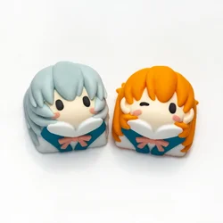 Original Cute Anime Character Key Caps Resin Layered Drip + Hand Polished Keycaps for Mechanical Keyboard Ideal for Girls Gifts