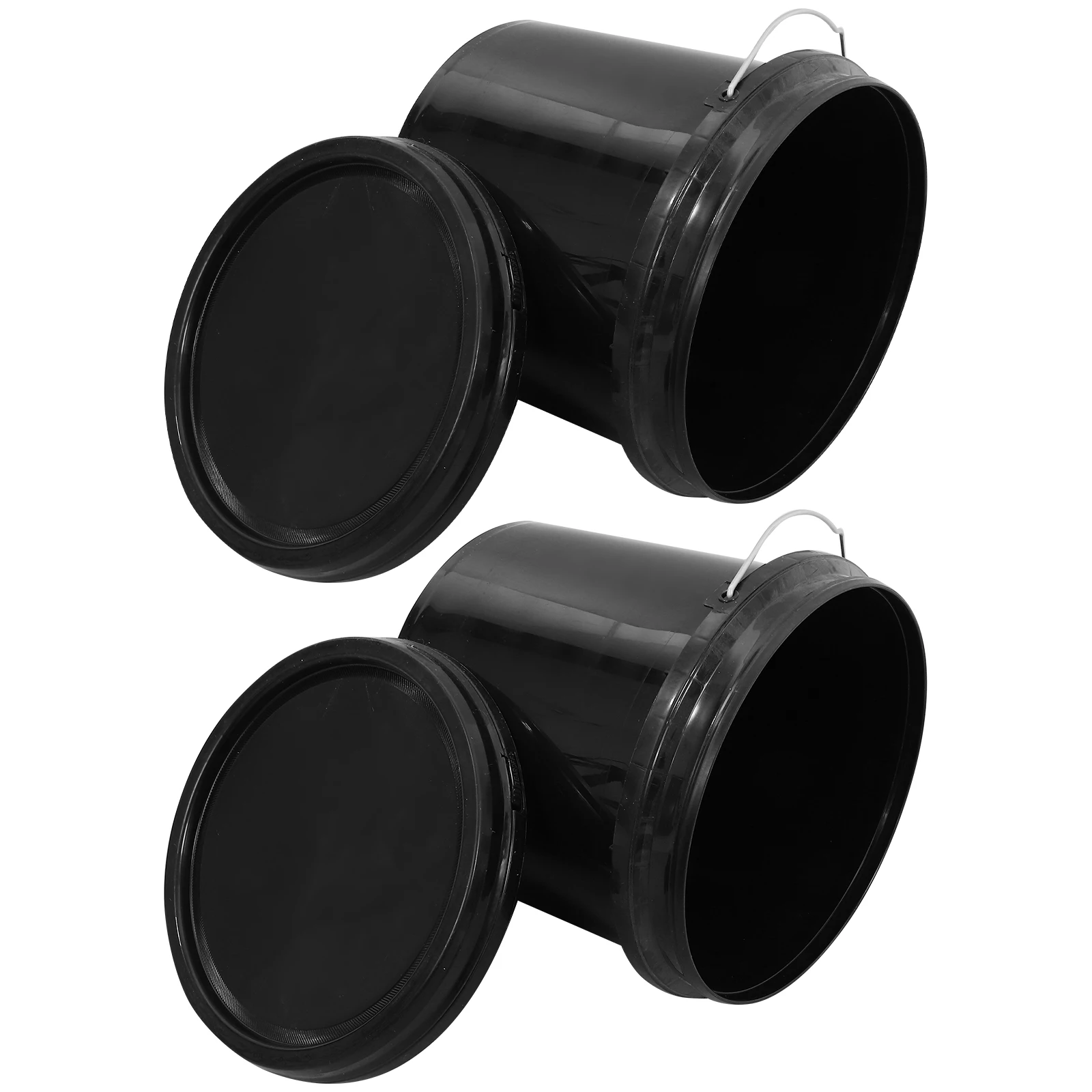 

2Pcs Sealed Bucket Thickened Plastic Portable Water Small Dormitory Travel Lid Storage Farm Gardening Home Use