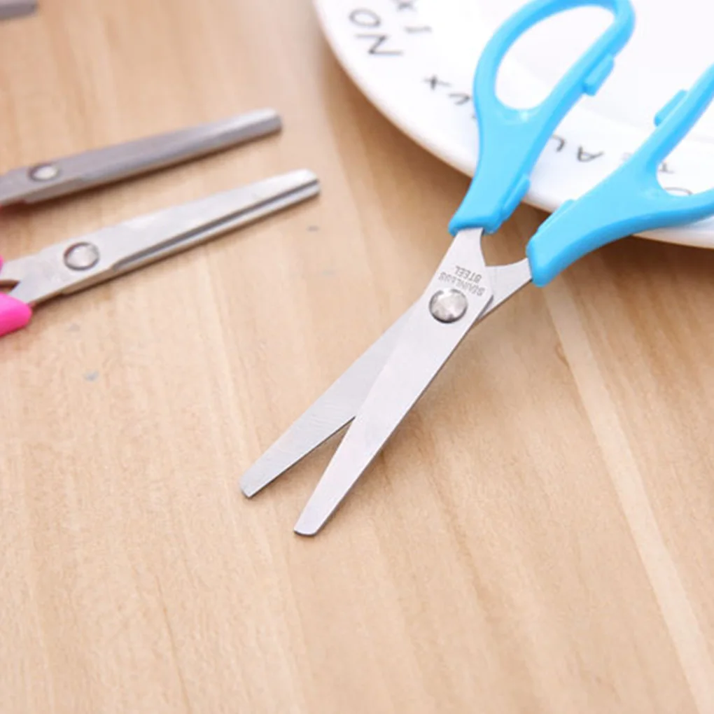 Children's Scissor Head Design Manual Art Supplies Student Scissors Multi-functional Paper Shear for Album Diary