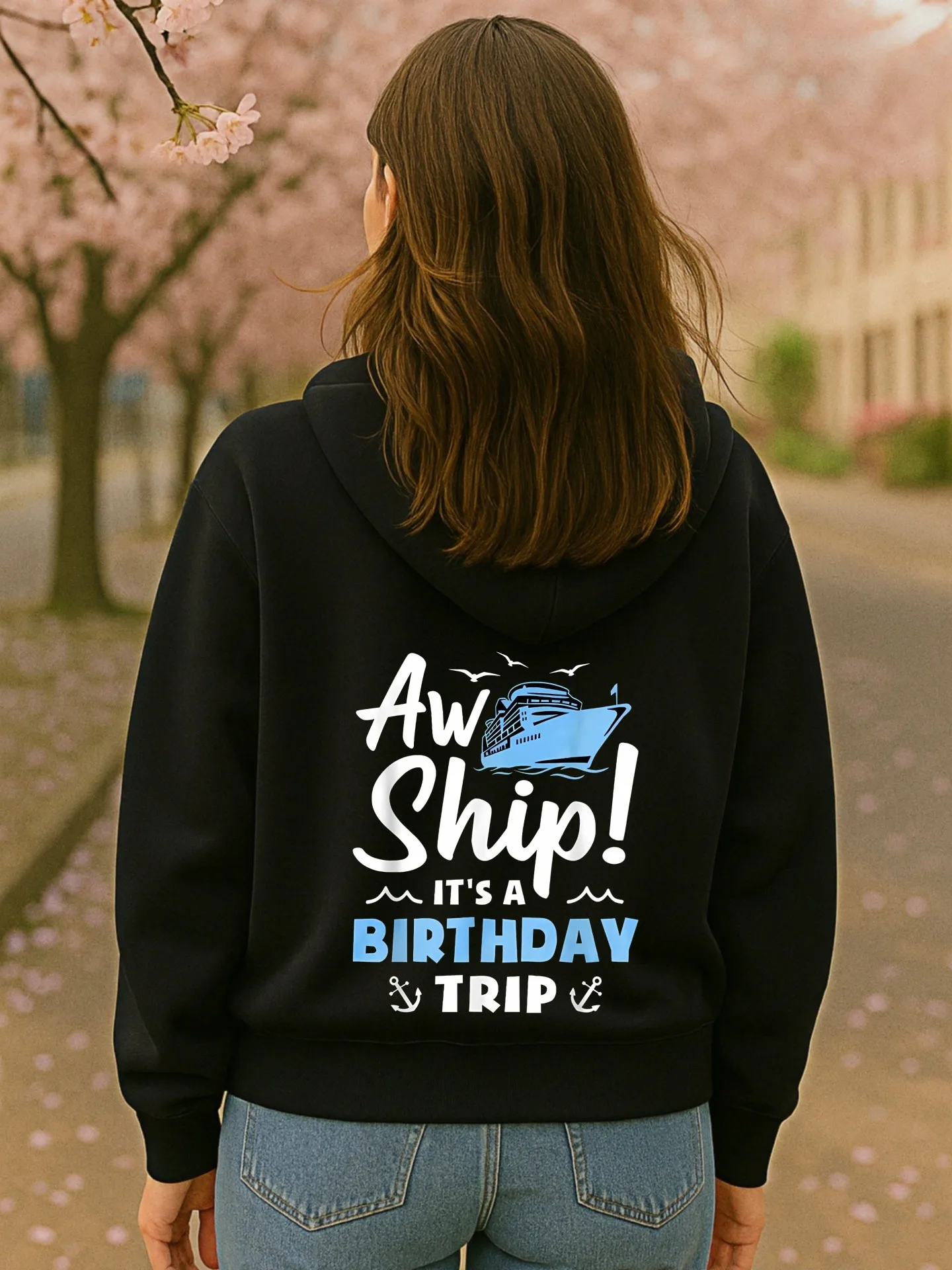 هوديي جرافيك للنساء، طباعة تحت عنوان، جمالية كاجوال، مزيج القطن، ملابس السفر، للمراهقين