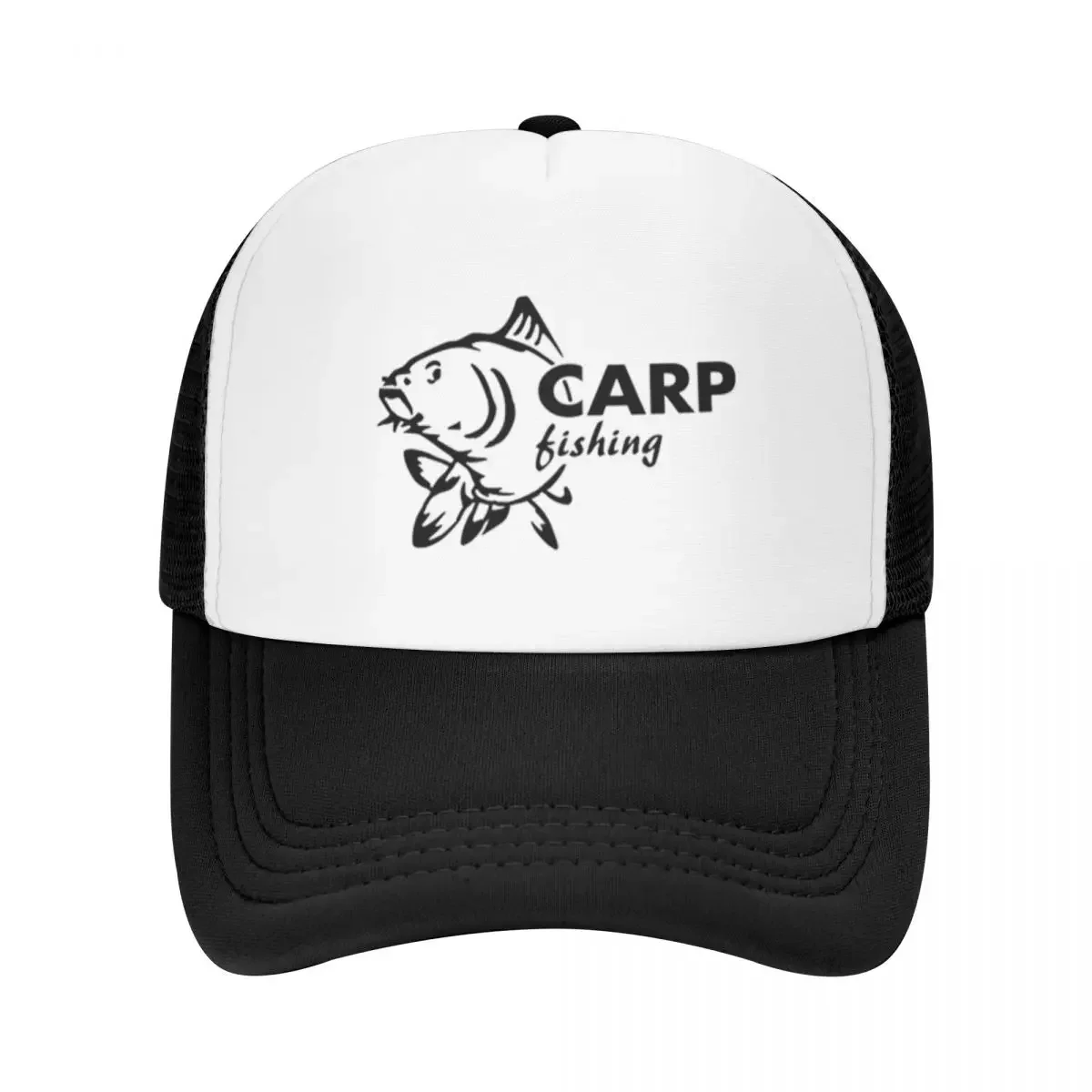 Black Carp Fish Letters Custom Mesh Baseball Caps Men Fishing Hunter High-end Male Beach Hat Peaked Cap