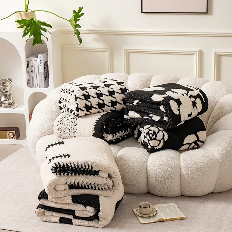 

Зимнее пушистое плюшевое одеяло для одного человека, жаккардовые одеяла с рисунком лебедя для кроватей, современный стиль, одеяло для спальни, дивана