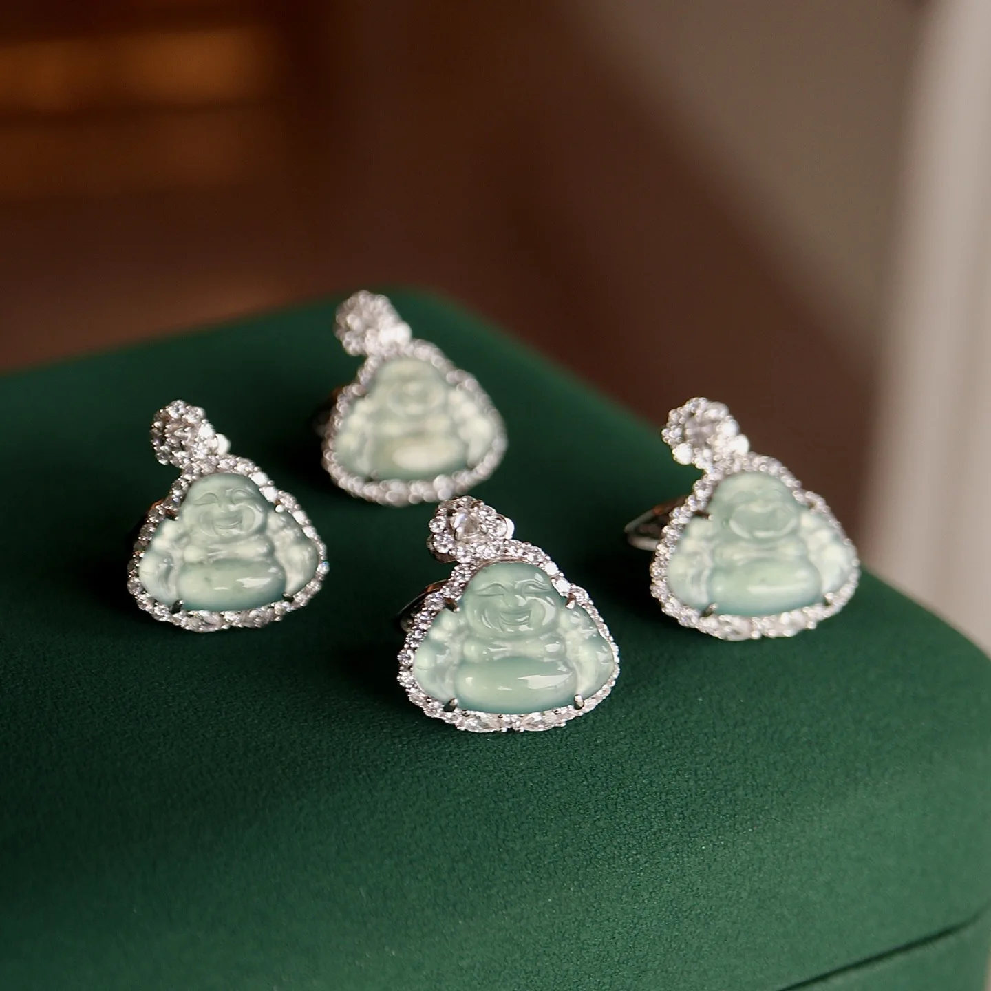 قلادة من اليشم الطبيعي من الدرجة الأولى مع سلسلة من الفضة الإسترلينية عيار 925 للرجال والنساء، مجوهرات فاخرة عصرية بلون الماء... #5