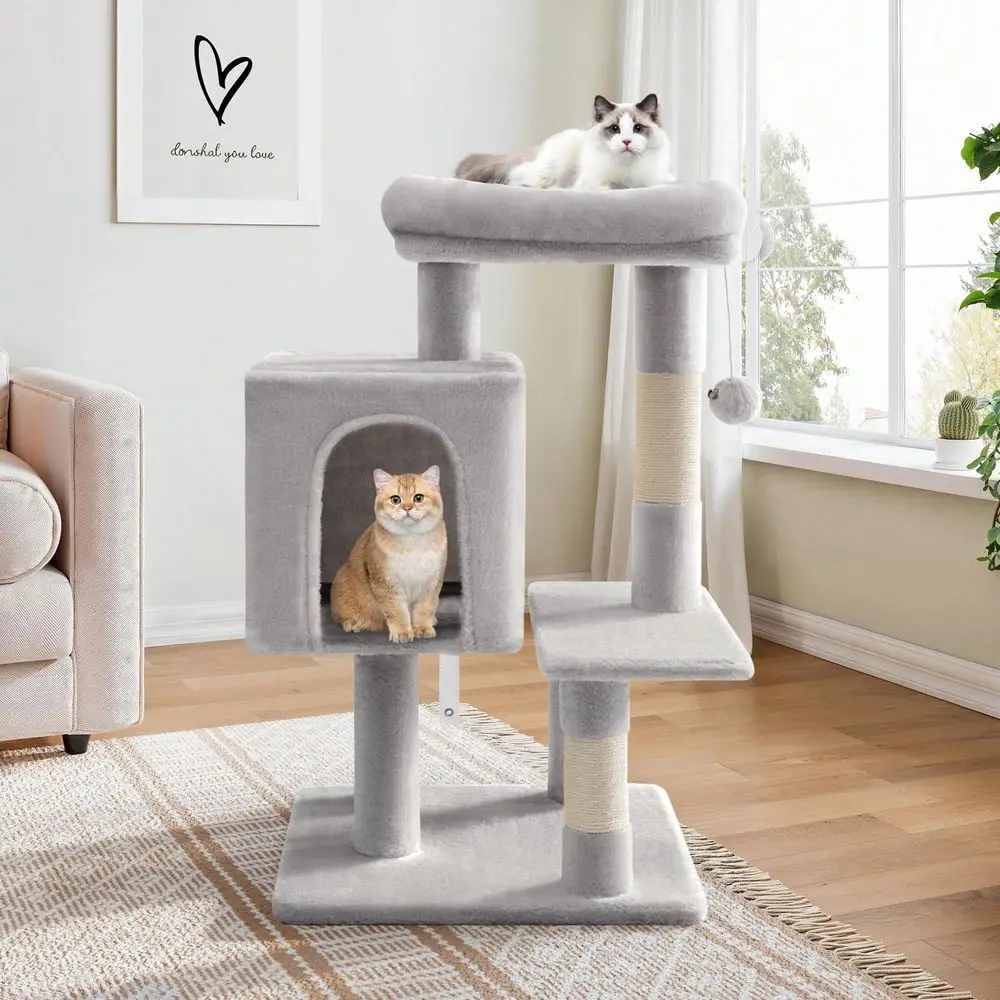 

Cat Tree Rascadores Para Gatos Cat Supplies 29 Inches Cat Tree Tower Plush Perches Platform Condo House Sisal Ching Posts MultiL