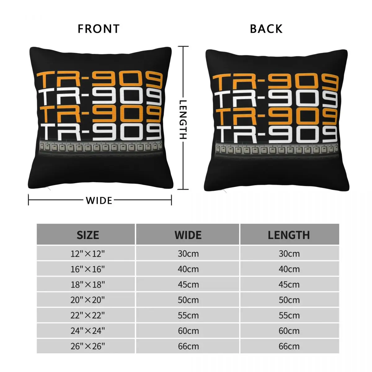 Roland Tr-909 Drum Machine Square Pillowcase Polyester Linen Velvet Pattern Zip Throw Pillow Case Sofa Seater Cushion Cover 18