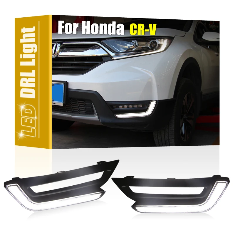 

2Pcs Waterproof Front Bumper White LED Position Lamp DRL Daytime Running Light Fit For Honda CRV CR-V 2017 2018 Square Fog Lamp