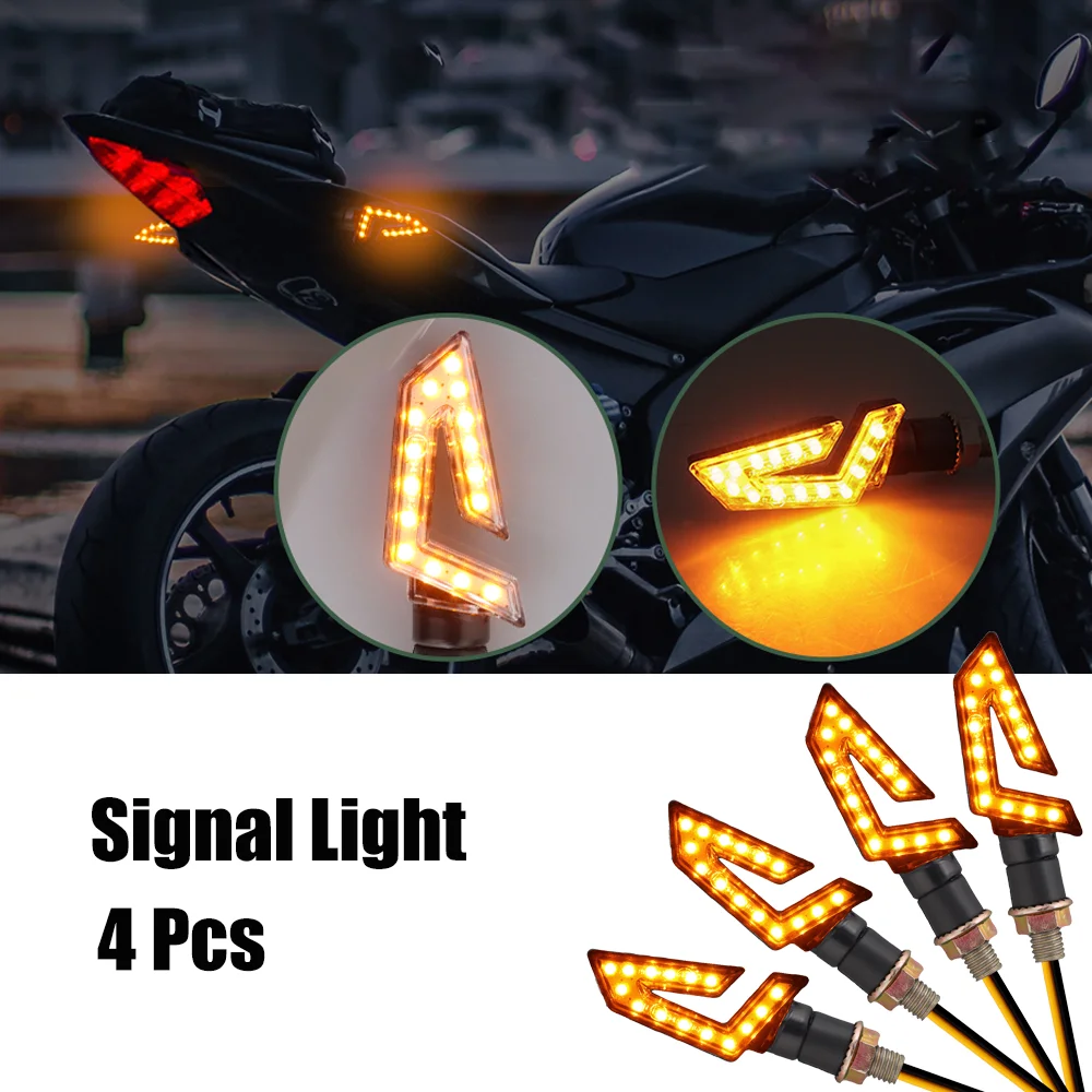 4 Pcs Universal Approved Turn Signal Lights Bulb Waterproof IP65 High Power Bulb Lamp 10W Amber Turn Signal For Motorcycle