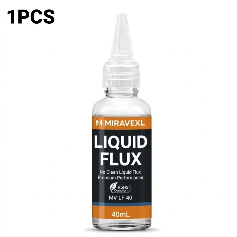 40mL No-Clean Flüssigflussmittel für Lötarbeiten, Elektronik-Reparatur, PCB, BGA, SMT-Schweißen, Bleifrei, Premium-Leistung MIRAVEXL MV-LF-40