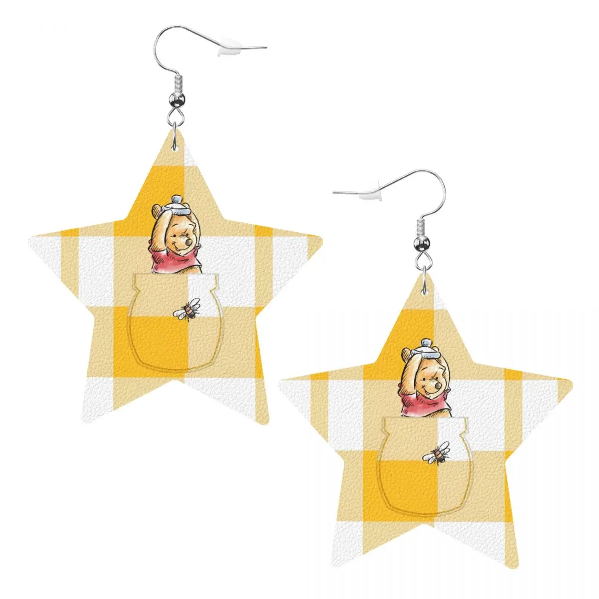 

Кожаные серьги с Винни-Пухом для женщин, в форме капли, подвесные, ювелирные украшения