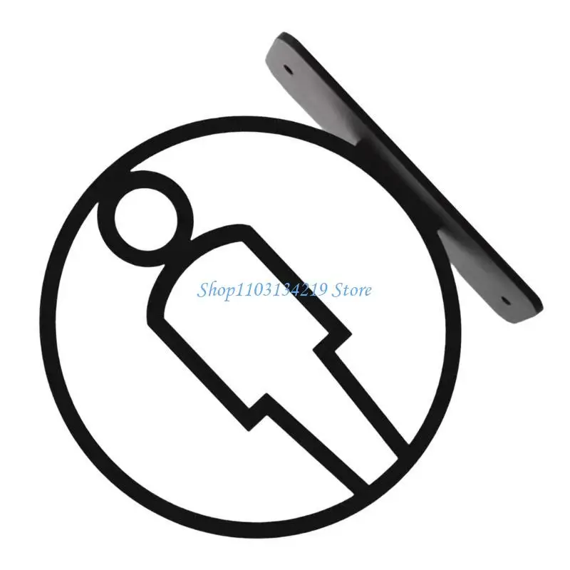 N5KC Acrylic Restroom Sign Stylish Washroom Symbol Signage for Hotel and Restaurants