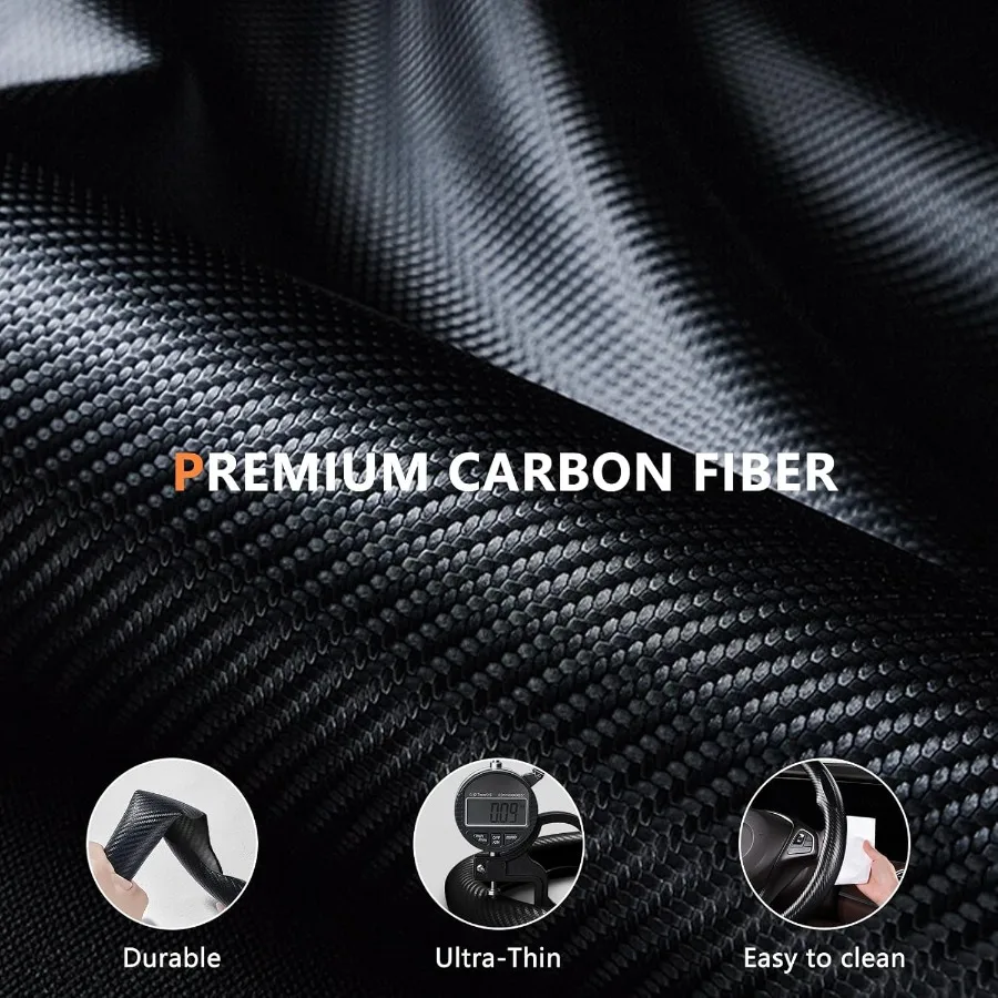 ألياف الكربون غطاء عجلة القيادة 2 قطعة مشبك عدم الانزلاق على غطاء عجلة القيادة رقيقة جدا تنفس العالمي صالح 14.5 "15" عجلة #4