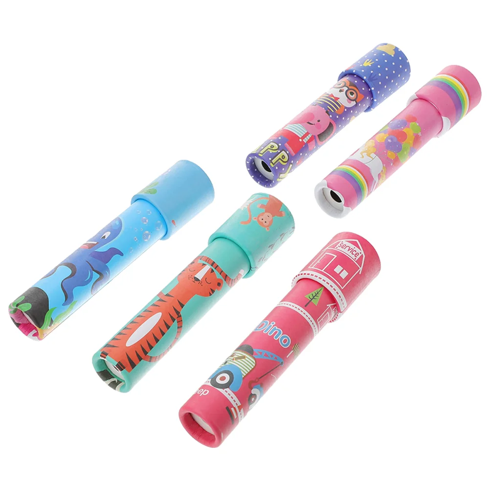 4 Pieces Kaleidoscope Spinning Toys Kids Turning Cartoon Plaything Vintage Educational Paper for Funny Toddler Rotating