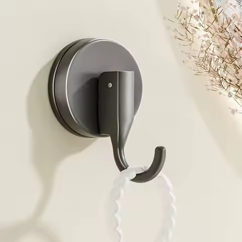 1 Strong Suction Cup Hook, No Drilling Required, Traceless, for Bathroom, Kitchen, Entryway, Wall Hook, Easy to Install, Durable, Vacuum Adsorption