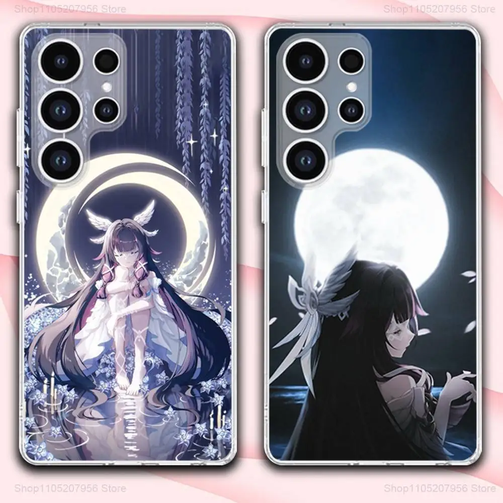 G-Genshin Columbina Impact For Samsung A30,71,51,S9,10,20,Ultra,FE,Lite,S25,24,22,23,21,PIus Transparent Soft Phone Case