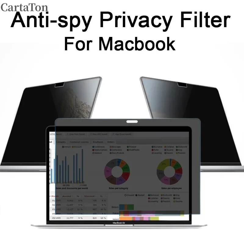 Antypodgląska osłona ekranu do Macbook Air M3 13 15 cali 2024 Pro 14 16 M1 M2 Antyszpiegowska, przeciwodblaskowa matowa folia Filtr prywatności