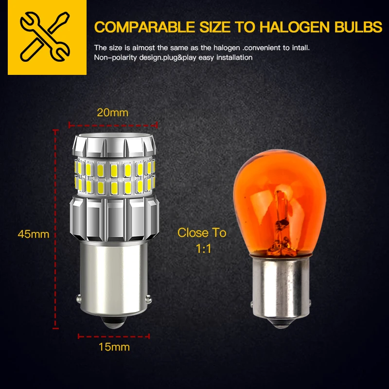 2PCS 1156 BA15S P21…