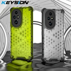 KEYSION Shockproof Armor Case for HONOR 200 Pro 5G Soft Silicone+PC Transparent Honeycomb Phone Back Cover for Huawei Honor 200