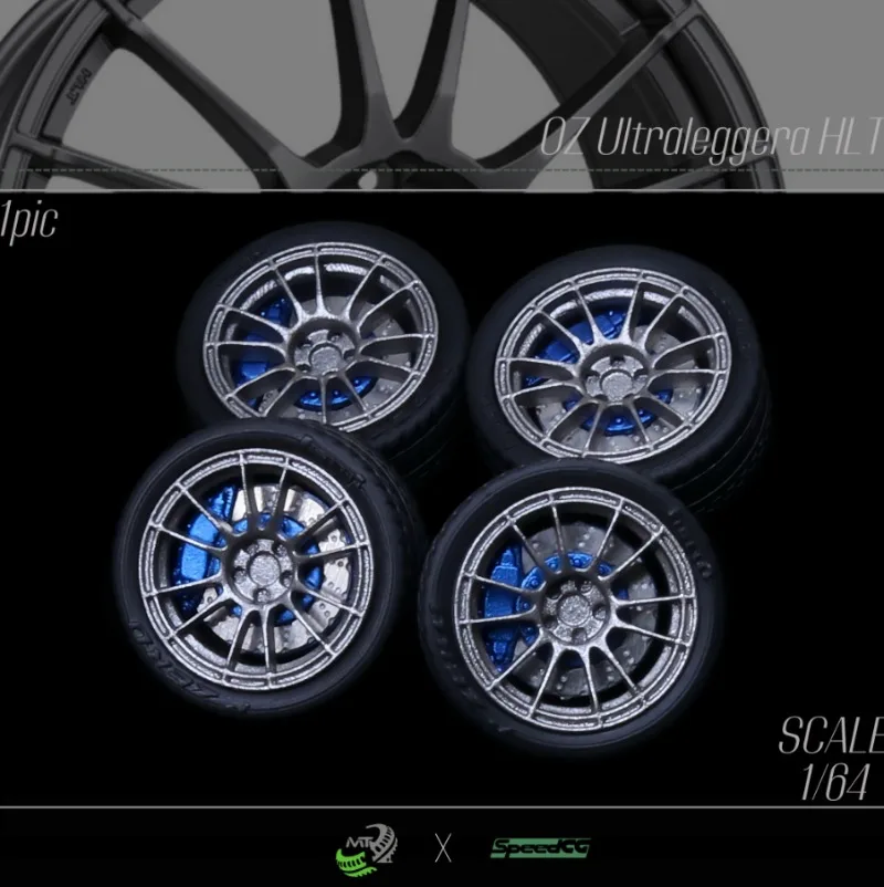1/64 SpeedCG 9.4/10mm Ruote Modificate per Auto SE035/SE036/108 Pneumatici in Gomma Ruote in Resina Adatte per 1:64 Modello di Auto Statica Ragazzo Regali