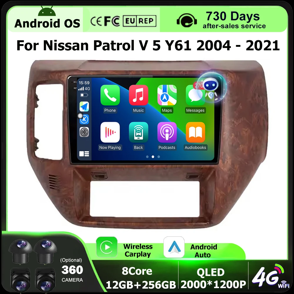 

Android Auto For Nissan Patrol V 5 Y61 2004 - 2021 LHD Car Radio Multimedia Player Navigation GPS Carplay Head Unit 4G WIFI DSP
