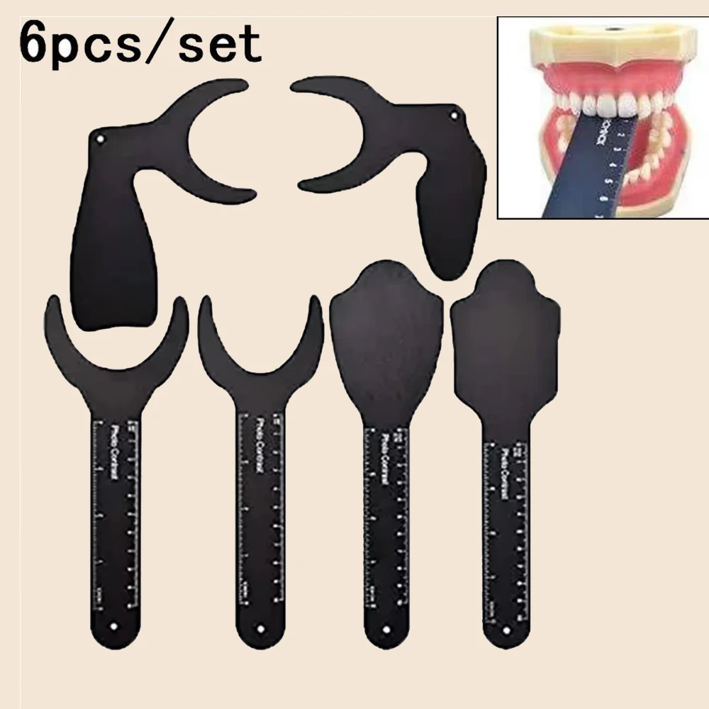 

6Pcs Dental Photo Contrast Black Background Board Autoclavable Orthodontic Photography Tool for Teeth Display