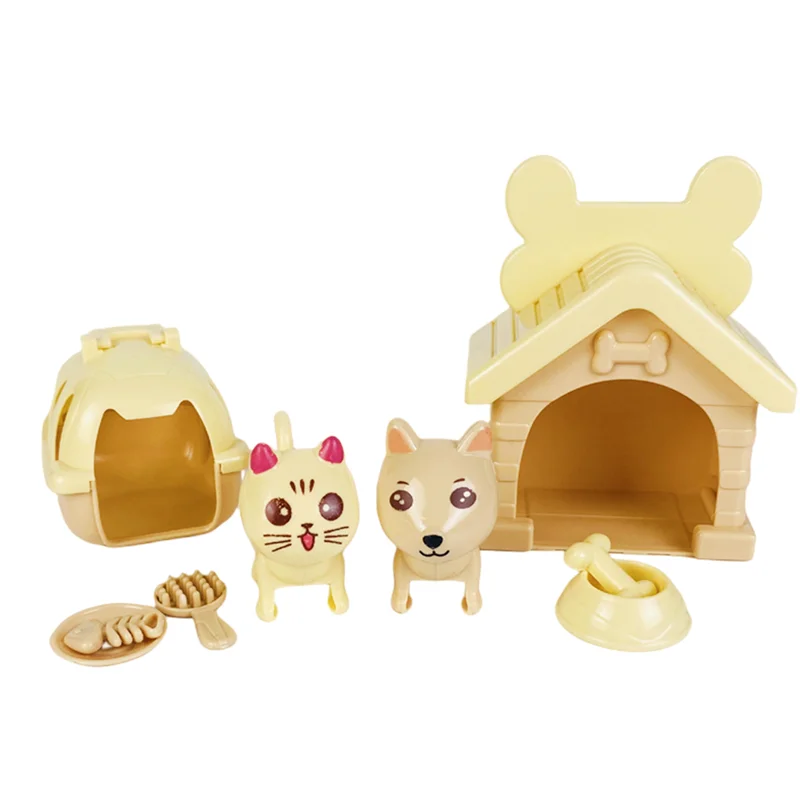 Kawaii Items Cute Pretend Play Pet Toy Dogs For Kids Toys Miniature Doll Accessories For Barbie DIY Children's Birthday Present