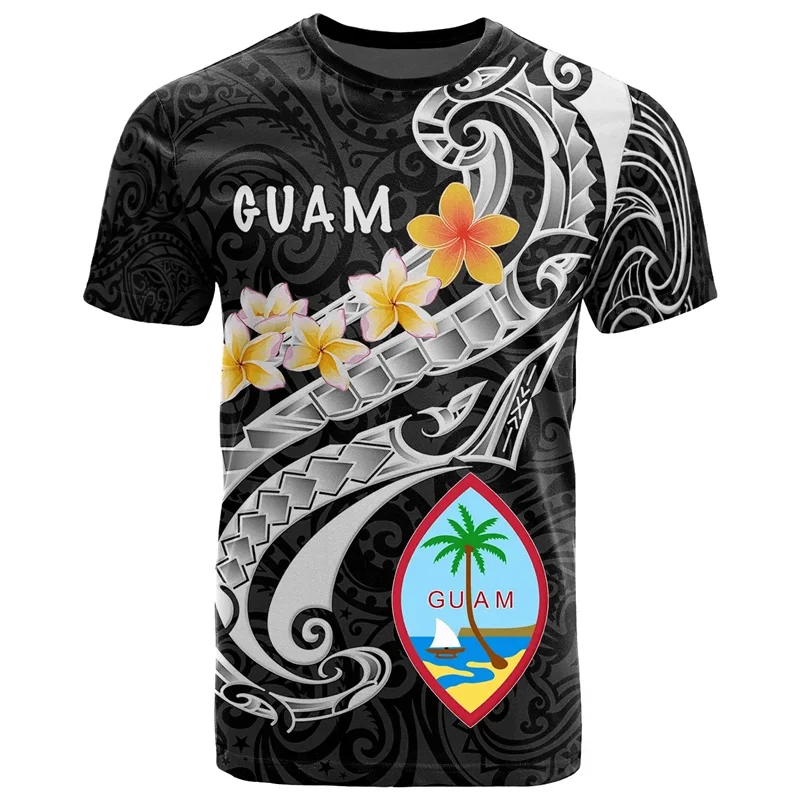 Guam Polynesia T Shirts Men Summer Casual 3D Printed T-shirt Hawaiian Round Neck Short Sleeves Tops Street Oversized Tee Shirt