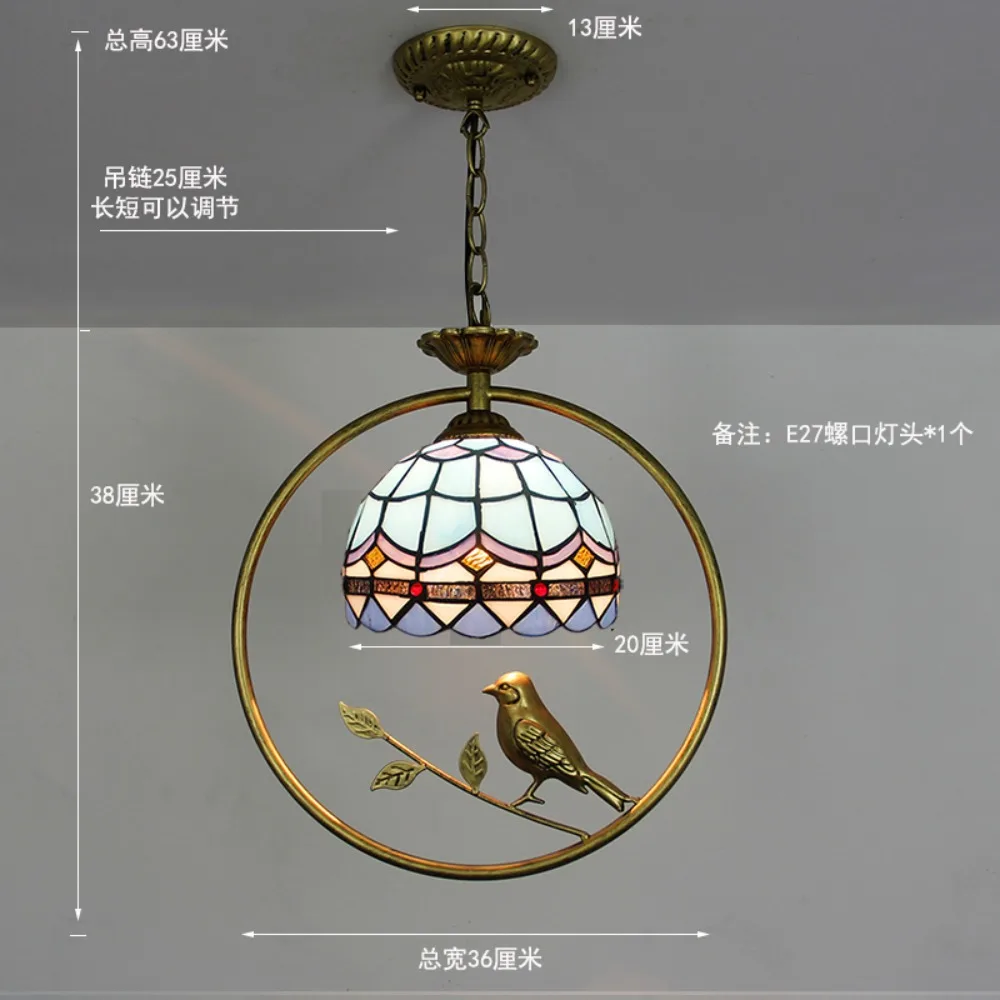 

Glass lamp American chandelier simple and creative personalized entrance hallway light decorative lamp