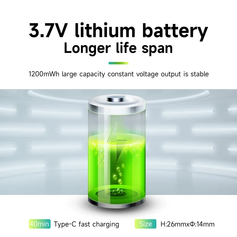 14250 3.7V 1200mWh Type‑C Rechargeable Li-Ion Battery for Instruments Meters Electronic Scales Held Thermometer Laser Category