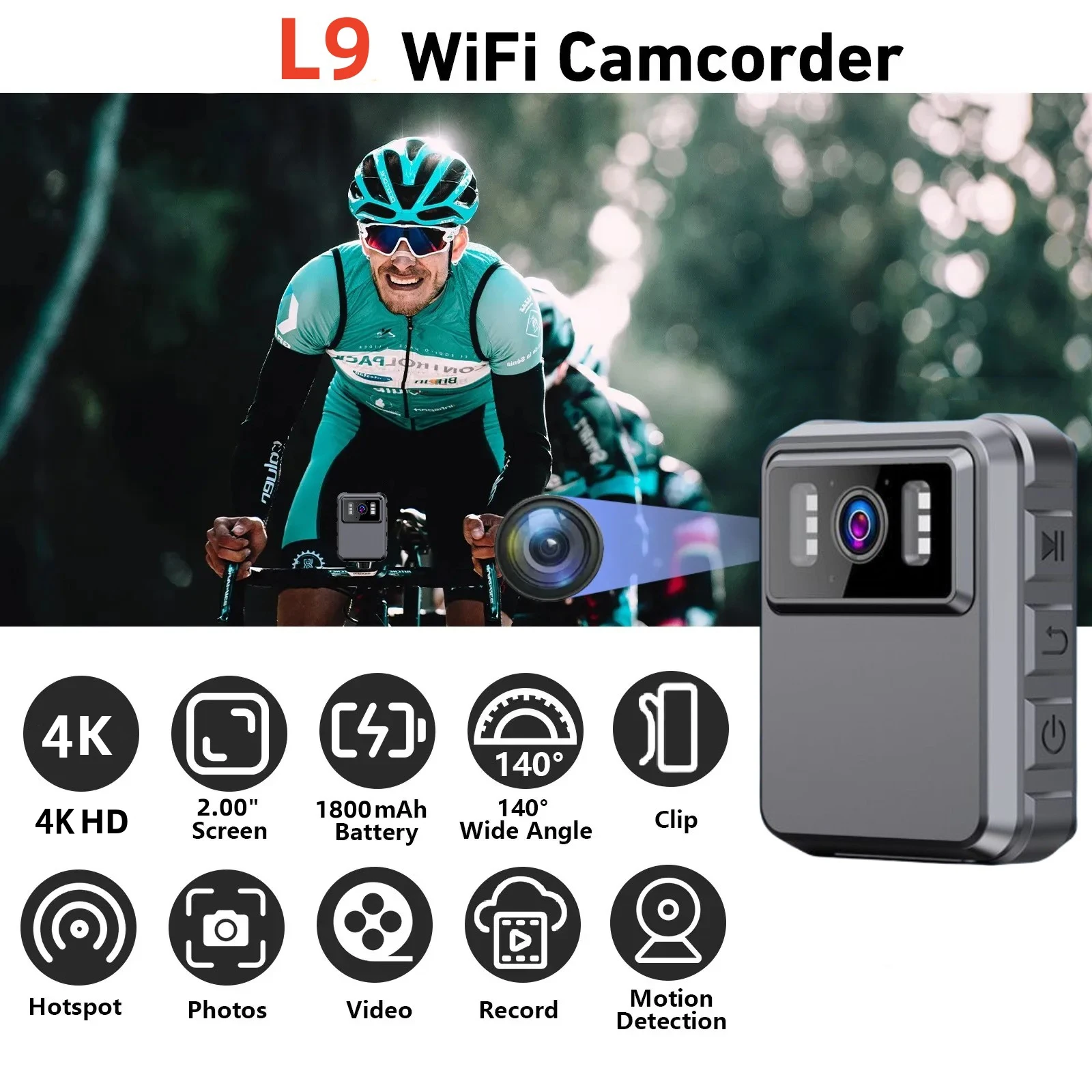 

2024 4K Mini Camera Outdoor Law Enforcement Recorder WIFI Camera With High-Definition Screen High-Definition Police Body camera