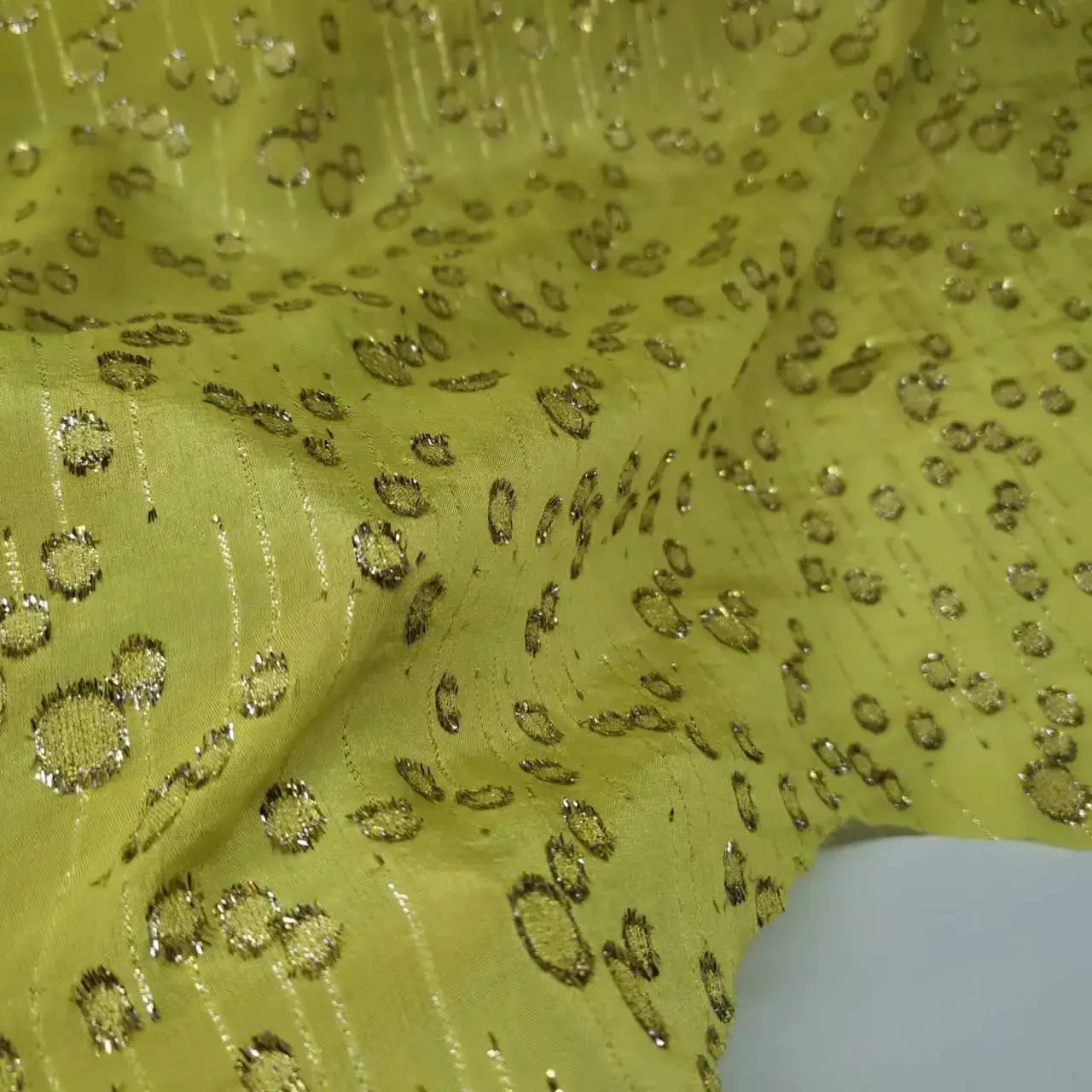 Silk Brocade Shimmer Metallic Jacquard Shiny Saree Scarf Fabric DIY Sewing Material