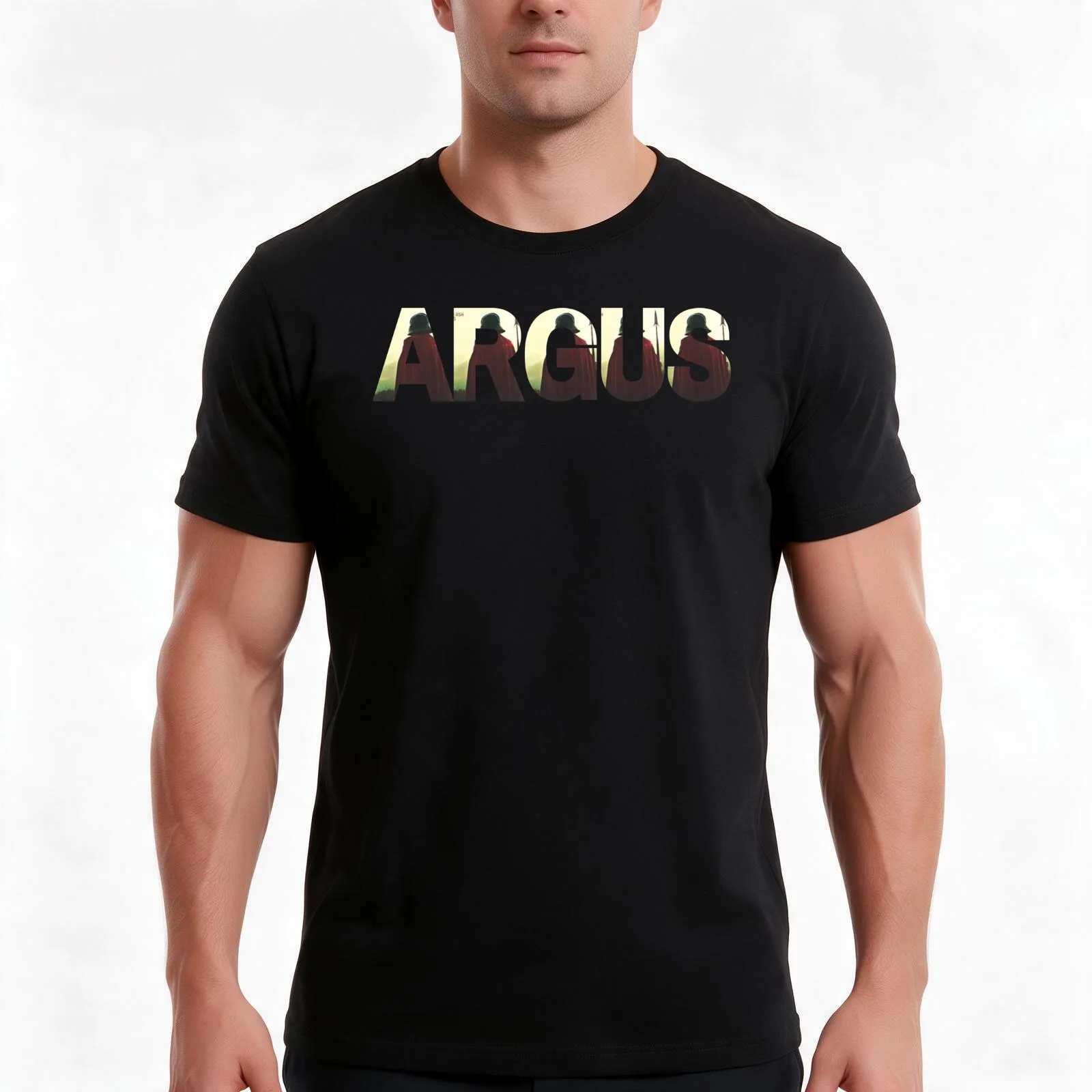 Argus T-Shirt, Summer Casual Cotton Tee, Oversized Streetwear Tops, Vintage Graphic Print, Loose Fit Short Sleeve, 100% Cotton