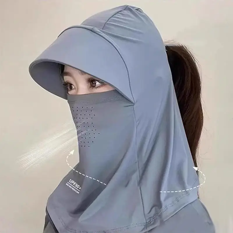 Women’s Summer Full‑Face Sun Hat UV‑Shield Neck Protective Headwear for Outdoor Cycling