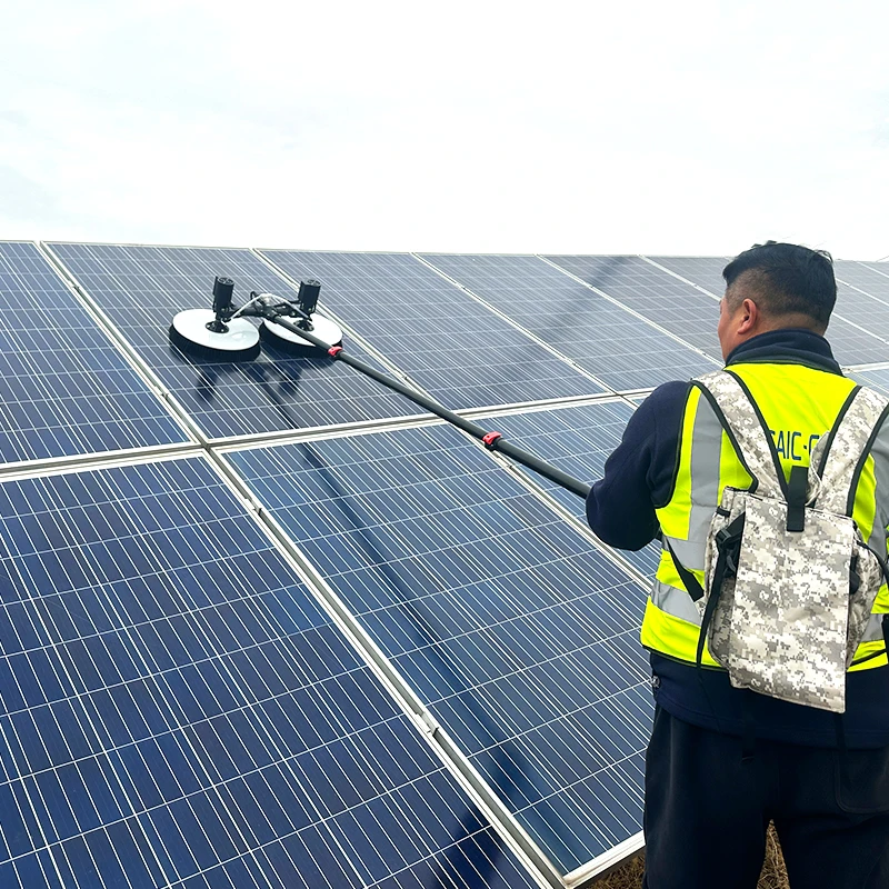 Ferramentas De Escova De Limpeza Solar De Fábrica, painel Solar De Lavagem De Rotação De Energia AC, máquina De Limpeza Fotovoltaica De Cabeça Dupla