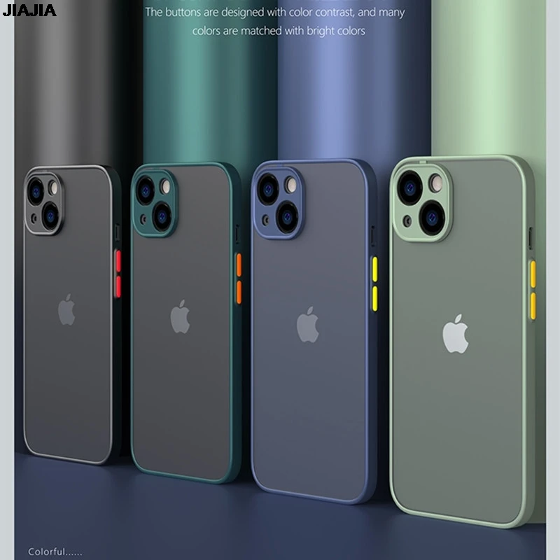 Custodia per telefono opaca antiurto in silicone morbido di lusso per IPhone 11 12 13 14 15 Pro Max Mini X XS XR 7 8 Plus Cover Shell