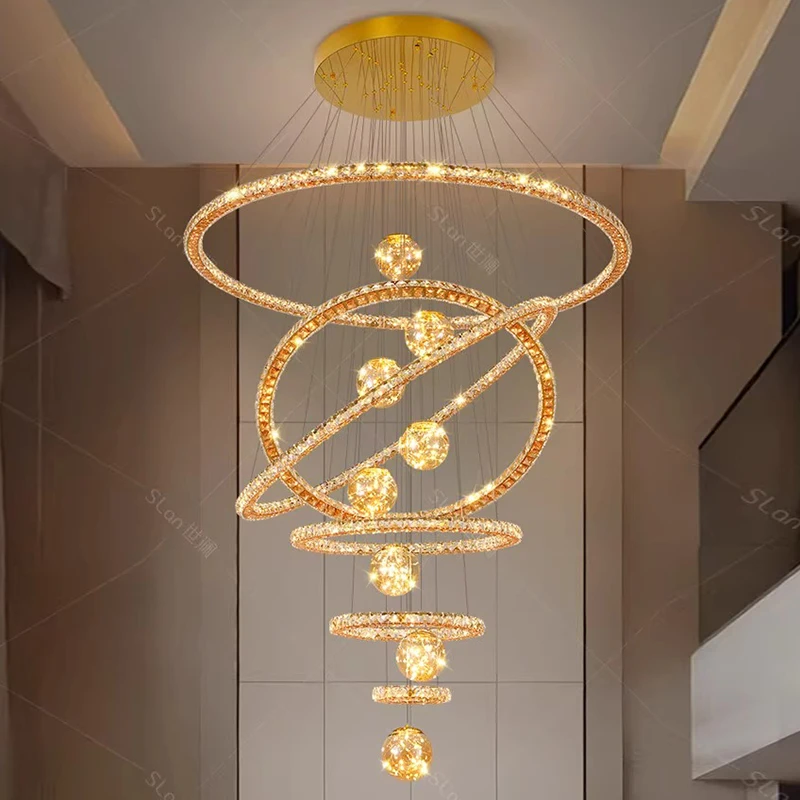 Modern home decor led lights pendant light lamps forstaircase Chandeliers for living room hanging light indoor lighting