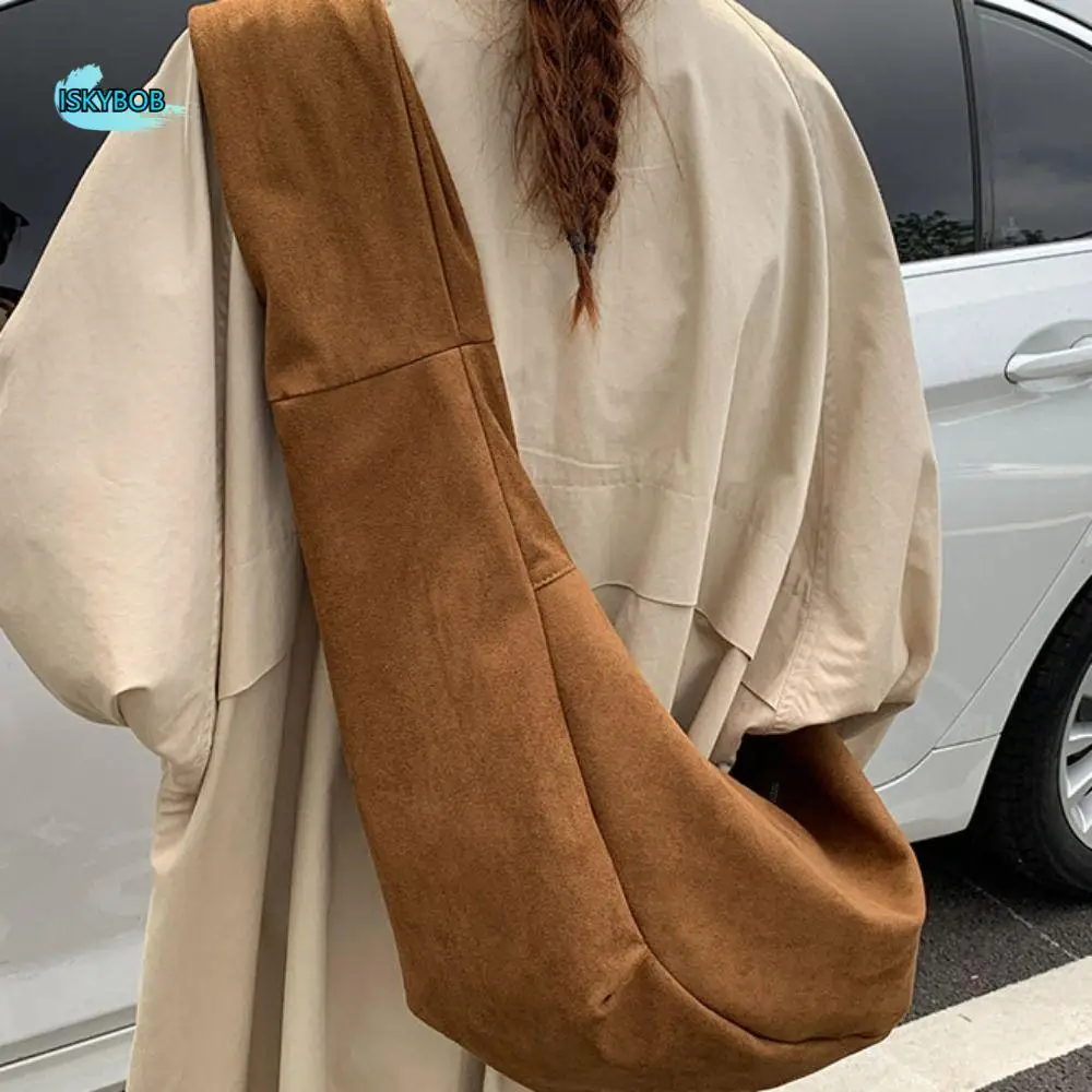 

Zipper Suede Matte Dumplings Bag Handbag Large Capacity Vintage PU Crossbody Bag Korean Style Solid Color Female Tote Bag
