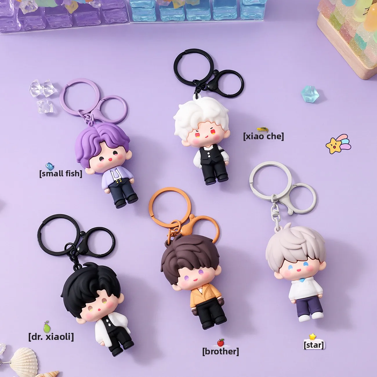 Cute Love and Deepspace Chibi PVC Keychain Bag Charm Kawaii Otome Healing Gift for Boys Girls Fans Toy Figure Ornament Accessory view 2