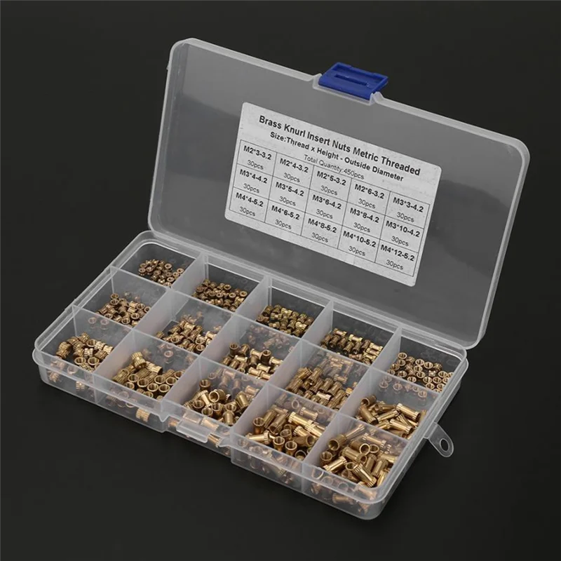 

N10R-M2 M3 Threaded Inserts For Plastic Thermoset Brass Inserts For 3D Printed Injection Molding Press Threaded Nuts Durable