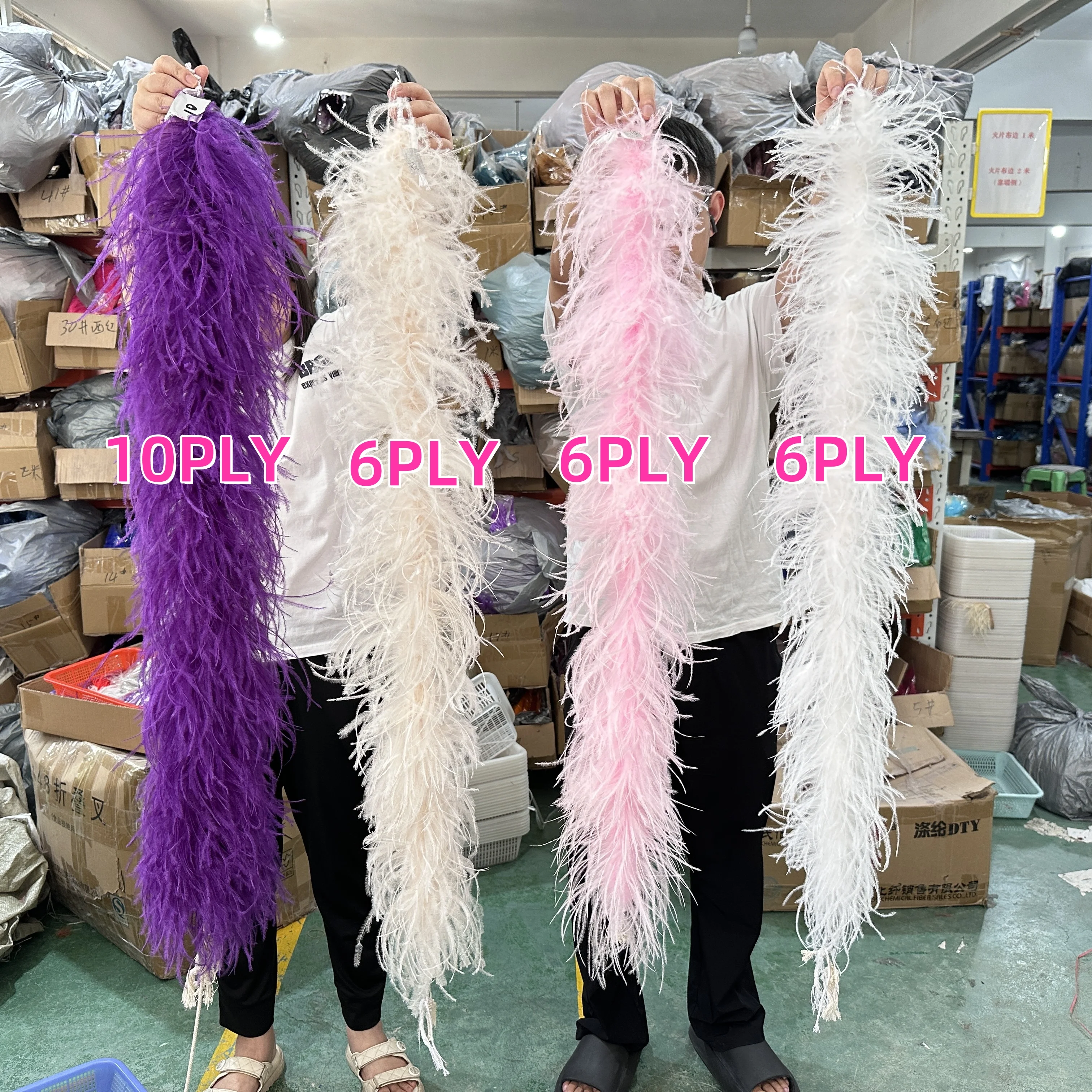 

1M Long Purple Ostrich Feather Boa Customzied Pink Feather Boa 3 4 6 10 15Ply Fluffy Feathers Trim Decoration Plumes Shawl Craft