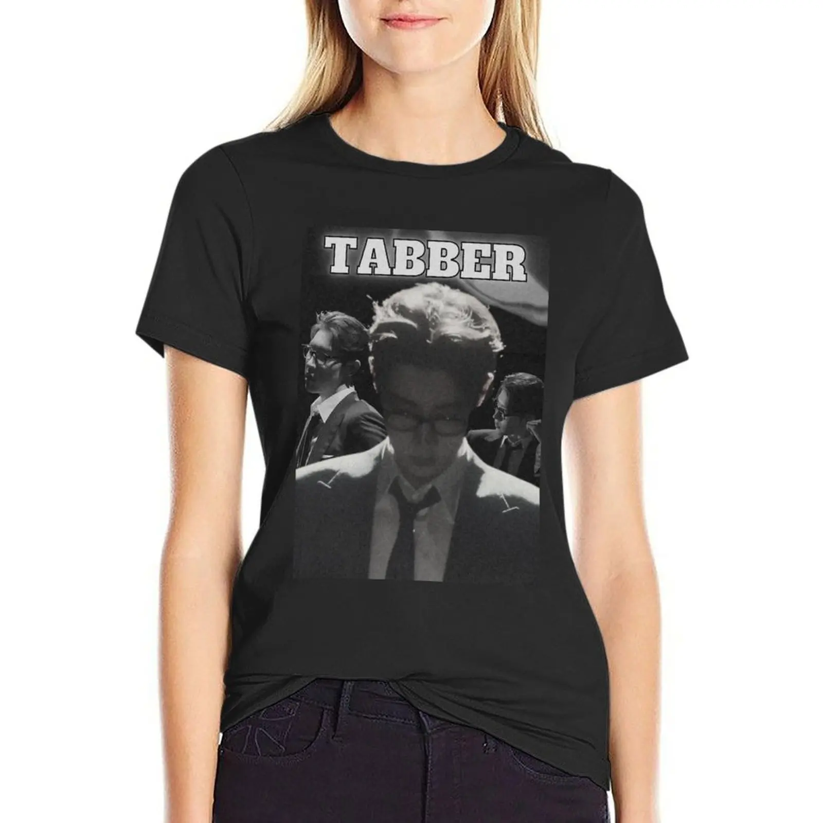 

Tabber Black and white T-Shirt oversized funnys new edition korean fashion clothes for Women