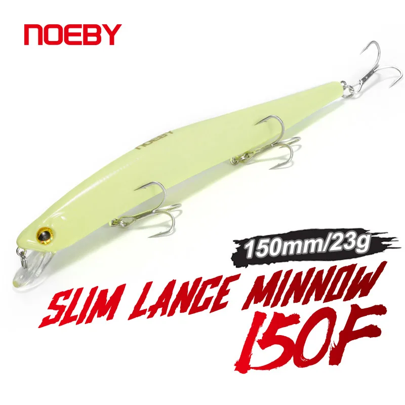 NOEBY Minnow-Angelköder, 150 mm, 23 g, schwimmende, schlanke Wobbler, Shore Casting, künstlicher harter Köder, Seebarsch, Salzwasser-Angelköder